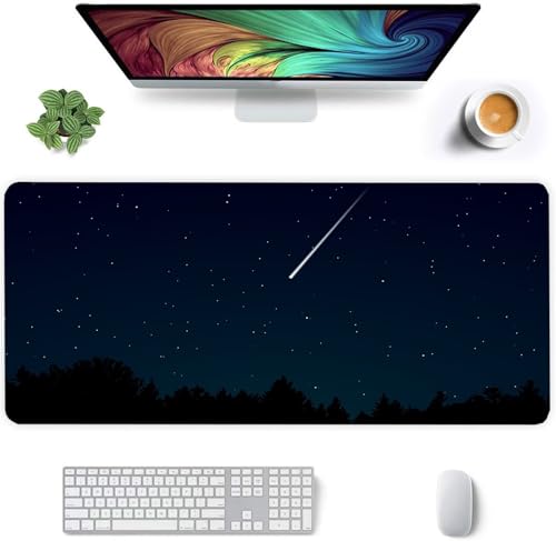 Mauspad XXL Gaming Schwarzer Sternenhimmel,1600x800mm Große Mouse Pad,2mm Dicke,Glatte Oberfläche,Mousepad mit vernähten Rändern,Anti-Rutsch Mauspad für PC, Heimbüro, Laptop Mauspad XXL Gaming Schwarzer Sternenhimmel,1600x800mm Große Mouse Pad,2mm Dicke,Glatte Oberfläche,Mousepad mit vernähten Rändern,Anti-Rutsch Mauspad für PC, Heimbüro, Laptop von Qijinn