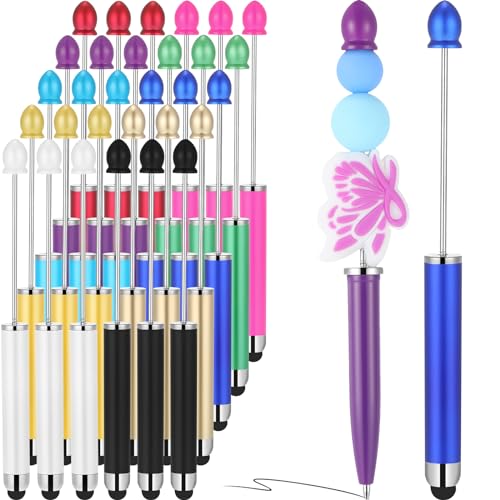 Qilery 30 Stück Perlenstifte mit Stylusspitzen, Perlenstifte DIY Stylus 2-in-1, multifunktionaler modischer Eingabestift für Gummi-Touchscreen, Handschrift-Kugelschreiber 1,0 mm, schwarze Tinte, Qilery 30 Stück Perlenstifte mit Stylusspitzen, Perlenstifte DIY Stylus 2-in-1, multifunktionaler modischer Eingabestift für Gummi-Touchscreen, Handschrift-Kugelschreiber 1,0 mm, schwarze Tinte, von Qilery
