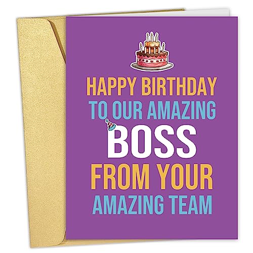 Qiliji Große Geburtstagskarte für Chef, Happy Birthday Karte aus Ihrem erstaunlichen Team, Chef Geburtstagsparty, Jumbo Geburtstagskarte Qiliji Große Geburtstagskarte für Chef, Happy Birthday Karte aus Ihrem erstaunlichen Team, Chef Geburtstagsparty, Jumbo Geburtstagskarte von Qiliji