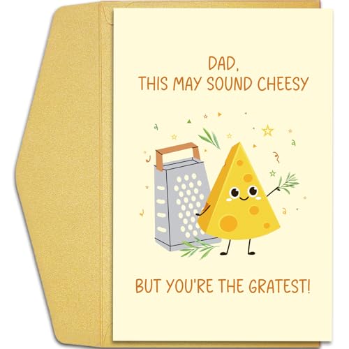 Qiliji Lovely Cheese Geburtstagskarte für Väter, lustige Geburtstagskarte für Väter, Wortspiel, Vatertagskarten, Geschenke von Sohn, Tochter, Sound Cheesy But You're the Greatest Qiliji Lovely Cheese Geburtstagskarte für Väter, lustige Geburtstagskarte für Väter, Wortspiel, Vatertagskarten, Geschenke von Sohn, Tochter, Sound Cheesy But You're the Greatest von Qiliji