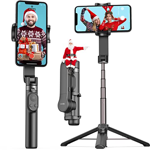 QIMIC Selfie Stick Stativ, 1 Achsen Gimbal Smartphone Stabilisator mit Fernbedienung und 920 mAh Akku, Quick Auto Balance Gimbal Handy Stativ kompatibel mit iPhone & Android von Qimic