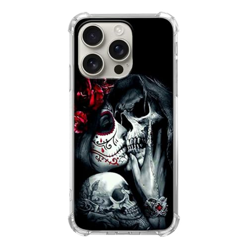 Qimulgociz Kiss Skull Handyhülle für iPhone 16 Pro, Sugar Skull Girl Cool Skeleton Case Cover für Mädchen Frauen Männer für iPhone 16 Pro, Trendy Cool TPU Case Cover Qimulgociz Kiss Skull Handyhülle für iPhone 16 Pro, Sugar Skull Girl Cool Skeleton Case Cover für Mädchen Frauen Männer für iPhone 16 Pro, Trendy Cool TPU Case Cover von Qimulgociz
