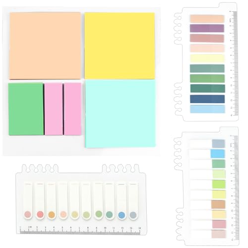 900 Stück Haftnotizen Tabs, Klebemarkierungen Index Tabs Selbstklebend Bookmarker Sticky Notes Pastell Haftnotizen Klebezettel Transparent Haftstreifen Dünn Pagemarker Papier Für Büro Schule Zuhause von QincLing