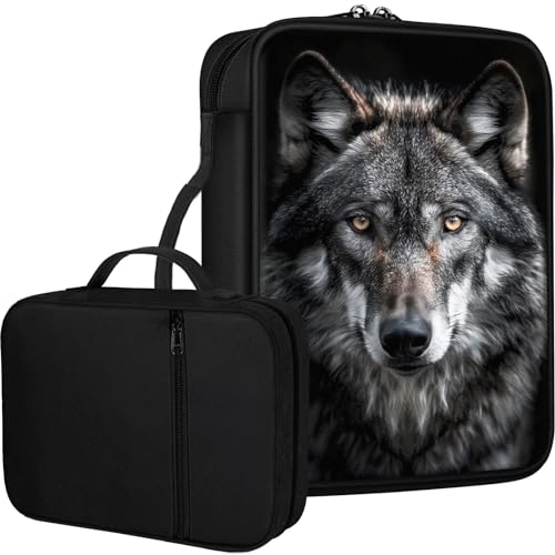 Qindaiwen Bibelhülle für Damen und Kinder, Bibeltragetasche, Kirchentasche, Bibelschutz mit Reißverschlusstasche hinten, Geschenk für Erwachsene, Damen, Herren, grauer Wolf 03 Qindaiwen Bibelhülle für Damen und Kinder, Bibeltragetasche, Kirchentasche, Bibelschutz mit Reißverschlusstasche hinten, Geschenk für Erwachsene, Damen, Herren, grauer Wolf 03 von Qindaiwen