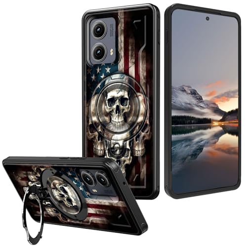 Schutzhülle für Motorola Moto Edge 2024, mit Ständer und Ringhalterung, militärischer Fallschutz, strapazierfähig, stoßfest, harte Rückseite aus hartem Polycarbonat und weichem Silikon, für Moto Edge Schutzhülle für Motorola Moto Edge 2024, mit Ständer und Ringhalterung, militärischer Fallschutz, strapazierfähig, stoßfest, harte Rückseite aus hartem Polycarbonat und weichem Silikon, für Moto Edge von Qindaiwen