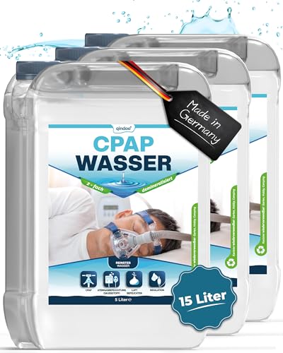 15L Qindoo CPAP Wasser für Sauerstoffgeräte CPAP-Geräte Atemgasbefeuchtung, Inhalationsgerät, Luftbefeuchter Wasser, Kosmetik-Bedampfer (15 Liter) von Qindoo