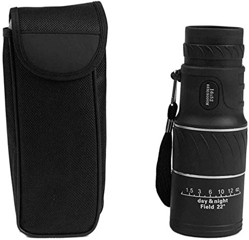 Monokulares Teleskop 16x52 HD Vision Prism Scope mit Kompass -Telefon -Clip -Stativ für Outdoor Camping D für Innen-/Außen von Qinhaixi