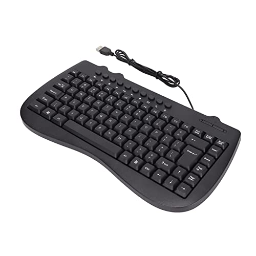 Kabelgebundene Tastatur, USB-Schnittstelle Touch Comfort 87 Tasten Stummschalttastatur Ultra flach für zu Hause oder im Büro von Qinlorgo