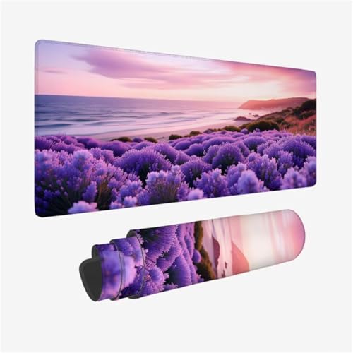 Mauspad XXL 800x300x3mm, Mousepad Lila Schreibtischunterlage, Lavendel Mauspad Gaming mit Genähten Kanten, Wasserdicht Mouse Pad, rutschfeste Gummibasis Desk Mat, Gaming Accessories for Desk Q1-475 Mauspad XXL 800x300x3mm, Mousepad Lila Schreibtischunterlage, Lavendel Mauspad Gaming mit Genähten Kanten, Wasserdicht Mouse Pad, rutschfeste Gummibasis Desk Mat, Gaming Accessories for Desk Q1-475 von Qinqhuag