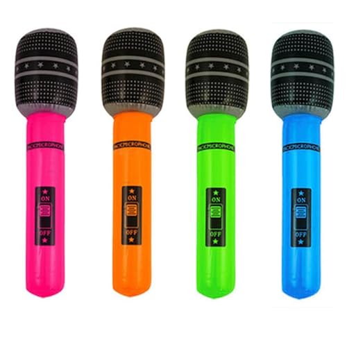 Qinsky Inflatable Aufblasbare Mikrofone,4pcs Aufblasbares Mikrofon Aufblasbare Musikinstrumente für 80er/90er-Konzerte und Partys Qinsky Inflatable Aufblasbare Mikrofone,4pcs Aufblasbares Mikrofon Aufblasbare Musikinstrumente für 80er/90er-Konzerte und Partys von Qinsky