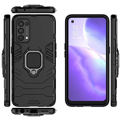QiongNi Schutzhülle für Oppo Reno 5 5G, magnetische Autohalterung, für Oppo Find X3 Lite CPH2145 / Reno 5 5G PEGT00 PEGM00 / Reno 5K PEGM10 PEGT10 Hülle, Schwarz von QiongNi