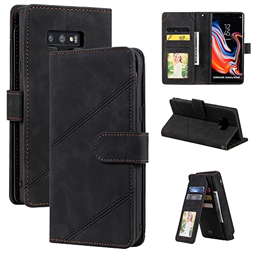 Hülle für Samsung Galaxy Note 9 Hülle Leder ,Hülle für Samsung SM-N960F/DS Galaxy Note9 / SM-N9600 SM-N960U1 SM-N960U SM-N960W SM-N960F SM-N960N SM-N960D Hülle Klapphülle Handytasche Case Black von QiongniAN