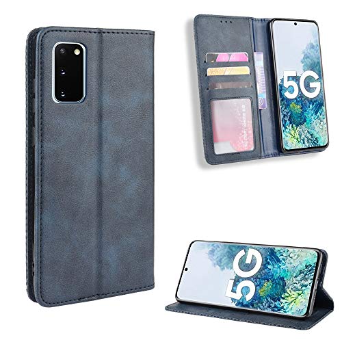 Hülle für Samsung Galaxy S20 Hülle Leder ,Hülle für Samsung SM-G981B/DS Galaxy S20 5G / SM-G981U SM-G981T SM-G981V SM-G981W SM-G981A SM-G981J SM-G981D SM-G981P Hülle Schutzhülle Case Cover Blue von QiongniAN