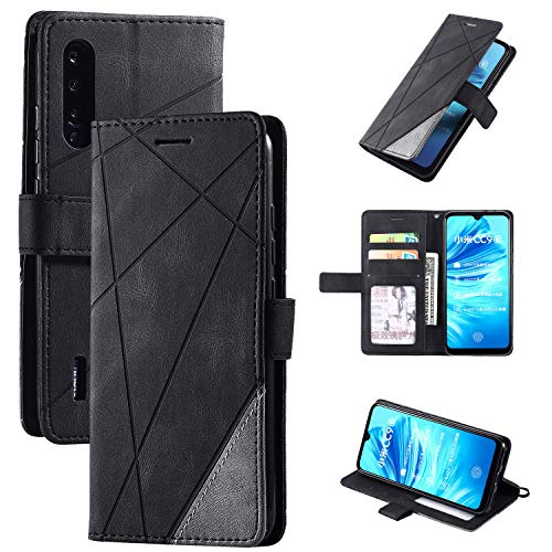 Hülle für Xiaomi Mi CC9e Hülle Leder,Hülle für Xiaomi Mi A3 M1906F9SI M1906F9SH / Mi CC9e M1906F9SC Hülle Klapphülle Handytasche Case Black von QiongniAN