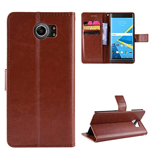QiongniAN Hülle für BlackBerry Priv Hülle Leder,Hülle für BlackBerry Priv STV100-1 STV100-2 STV100-3 STV100-4 Hülle Schutzhülle Case Cover Brown von QiongniAN