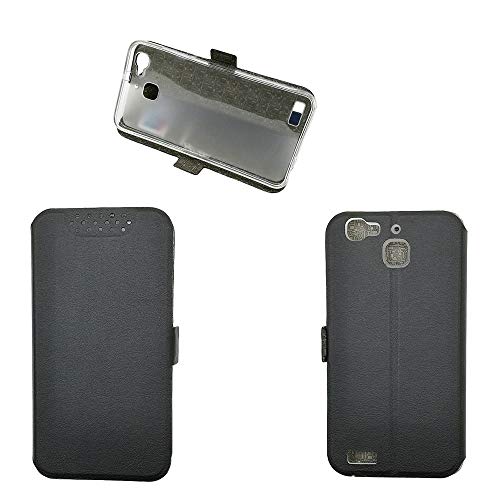 QiongniAN Hülle für Huawei GR3 Hülle Leder,Hülle für Huawei GR3 TAG-L01 TAG-L03 TAG-L13 TAG-L21 TAG-L22 TAG-L23 / Enjoy 5S Hülle Klapphülle Handytasche Case Black von QiongniAN