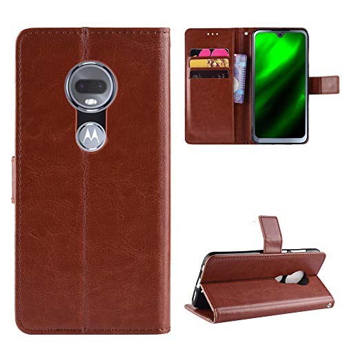 QiongniAN Hülle für Motorola Moto G7 Play (European Version) Hülle Leder,Hülle für Motorola Moto G7 Play XT1952-1 XT1952-2 (European Version) Hülle Schutzhülle Case Cover Brown von QiongniAN