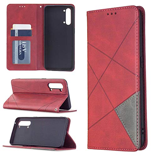 QiongniAN Hülle für Oppo Find X2 Lite Hülle Leder,Hülle für Oppo Find X2 Lite 5G CPH2005 Hülle Schutzhülle Case Cover Red von QiongniAN