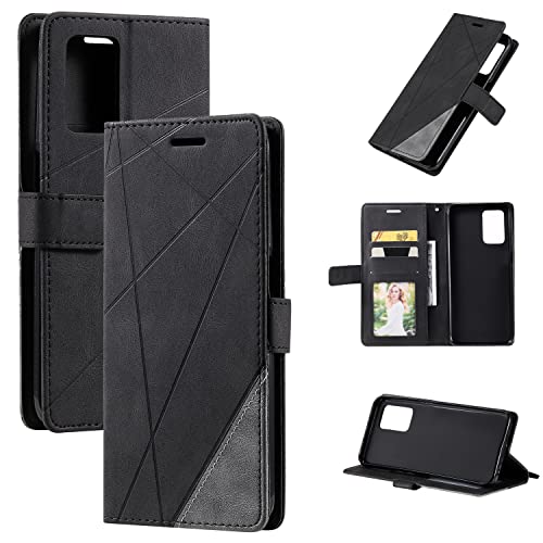 QiongniAN Hülle für Oppo Realme 8i Hülle Leder,Hülle für Oppo Realme 8i RMX3151 Hülle Klapphülle Handytasche Case Black von QiongniAN