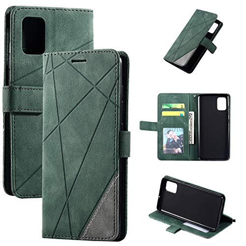 QiongniAN Hülle für Samsung Galaxy A71 Hülle Leder,Hülle für Samsung SM-A715F/DSM Galaxy A71 2019 / SM-A715F/DS SM-A715F/DSM Hülle Klapphülle Handytasche Case Green von QiongniAN