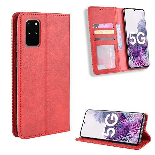 QiongniAN Hülle für Samsung Galaxy S20+ Hülle Leder,Hülle für Samsung SM-G986B/DS Galaxy S20+ 5G / SM-G986U1 SM-G986A SM-G986P SM-G986J SM-G986W SM-G986N SM-G985F/DS Hülle Schutzhülle Case Cover Red von QiongniAN