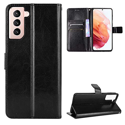 QiongniAN Hülle für Samsung Galaxy S21 5G, Leder, Schwarz, mit Klappständer QiongniAN Hülle für Samsung Galaxy S21 5G, Leder, Schwarz, mit Klappständer von QiongniAN