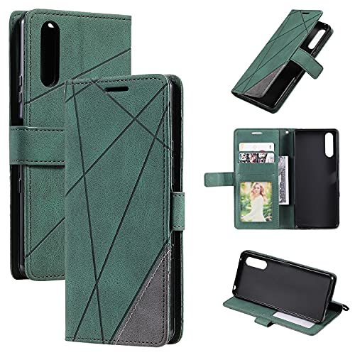 QiongniAN Hülle für Sony Xperia 5 III Hülle Leder,Hülle für Sony Xperia 5 III 5G XQ-BQ52 XQ-BQ62 XQ-BQ72 Hülle Klapphülle Handytasche Case Green von QiongniAN