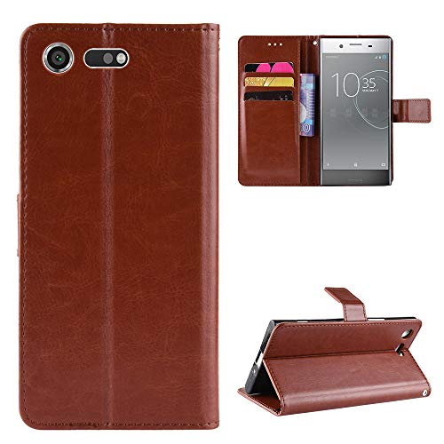 QiongniAN Hülle für Sony Xperia XZ Premium Hülle Leder,Hülle für Sony Xperia XZ Premium G8188 G8141 G8142 SO-04J PF11 Hülle Schutzhülle Case Cover Brown von QiongniAN