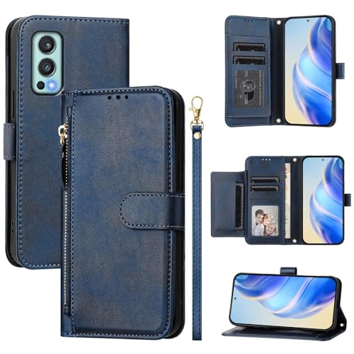 QiongniAN kompatibel mit 1+ Nord 2 Hülle Leder,kompatibel mit OnePlus Nord 2 5G DN2101 DN2103 Flip PU Leder Zip Brieftasche Handytasche Blue QiongniAN kompatibel mit 1+ Nord 2 Hülle Leder,kompatibel mit OnePlus Nord 2 5G DN2101 DN2103 Flip PU Leder Zip Brieftasche Handytasche Blue von QiongniAN