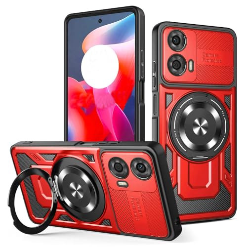 QiongniAN kompatibel mit Motorola Moto G24 4G XT2423-2 / Moto G04 hülle Schutzhülle Case Cover,kompatibel mit MagSafe,360 Grad drehbarer magnetischer Ständer Anti-Drop Handyhülle Red QiongniAN kompatibel mit Motorola Moto G24 4G XT2423-2 / Moto G04 hülle Schutzhülle Case Cover,kompatibel mit MagSafe,360 Grad drehbarer magnetischer Ständer Anti-Drop Handyhülle Red von QiongniAN