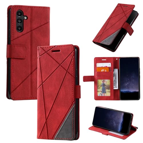 kompatibel mit Samsung Galaxy A15 5G Hülle Leder,kompatibel mit Samsung SM-A155F/DSN Galaxy A15 4G / SM-A156M/DSN SM-A156E/DSN Hülle Klapphülle Handytasche Case Red kompatibel mit Samsung Galaxy A15 5G Hülle Leder,kompatibel mit Samsung SM-A155F/DSN Galaxy A15 4G / SM-A156M/DSN SM-A156E/DSN Hülle Klapphülle Handytasche Case Red von QiongniAN