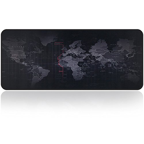 Große Gaming-Mauspad 31,5" x 11,8" x 0,15" Tastatur Pad Schreibtisch Pad mit Anti-Rutsch-Gummi-Basis Rechteck Mauspad Matte von Qisan-Karte von Qisan