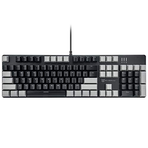 Qisan Mechanische Gaming-Tastatur, kabelgebundene Tastatur Led Hintergrundbeleuchtung Grau und Schwarz 104Tasten Amerikanisches Layout Gaming-Tastatur mit Abnehmbarer,Braun Schalter von Qisan