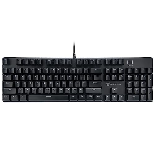 Qisan Mechanische Gaming-Tastatur, kabelgebundene Tastatur Led Hintergrundbeleuchtung Schwarz 104Tasten Amerikanisches Layout Gaming-Tastatur mit Abnehmbarer,Rot Schalter von Qisan