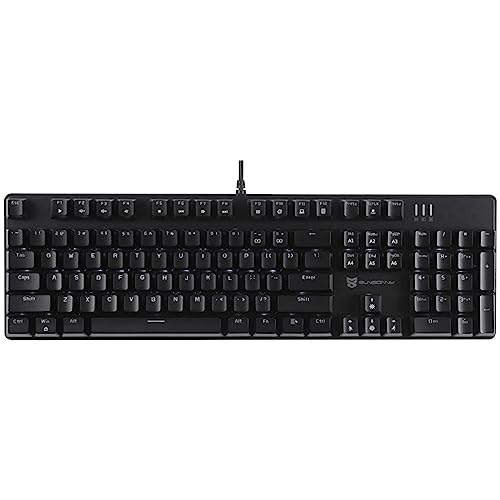 Qisan Mechanische Gaming-Tastatur, kabelgebundene Tastatur Led Hintergrundbeleuchtung Schwarz 104Tasten Amerikanisches Layout Gaming-Tastatur mit Abnehmbarer,Schwarz Schalter von Qisan