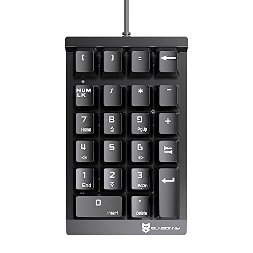 Qisan Mechanischer Numerische Tastatur Mini-Zifferntastatur 22 Tasten Blau Schalter für PC, Laptop - Schwarz von Qisan