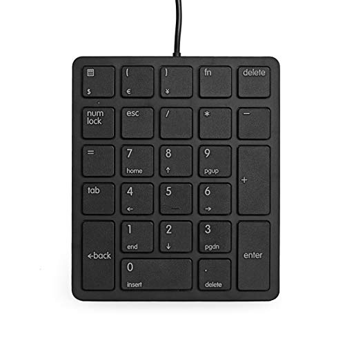 Qisan Numeric Keypad Wired Numpad 26 Tasten Tragbare Tastatur USB Externe Mini Slim Tastatur Magicforce-Black von Qisan