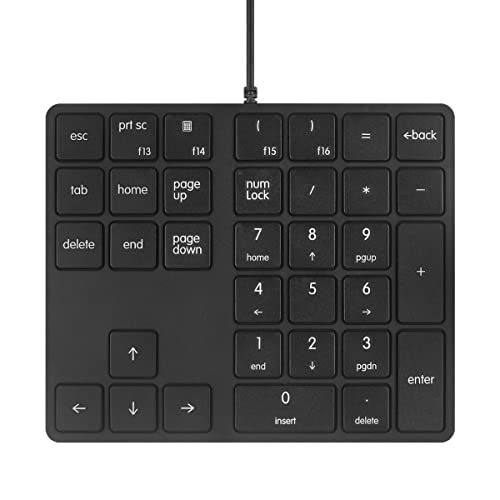 Qisan Numeric Keypad Wired Numpad 34 Tasten Tragbare Tastatur USB Externe Mini Slim Tastatur Magicforce-Schwarz von Qisan