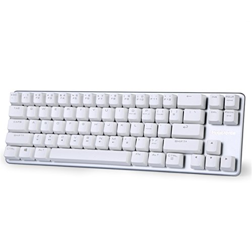 Qisan Tastatur Mechanische Wired Keyboard OUTEMU Blue Switch 68-Tasten Mini-Design (60%) Gaming-Tastatur Weiß Silber Magicforce von Qisan