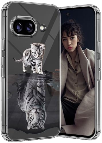 Handyhülle für Google Pixel 9A 5G Hülle Silikon Tier Muster Hüllen Pixel 9A 5G Hülle Dünn Transparente 9A Schutzhülle TPU Bumper Cover Case für Google 9A Hülle Original Weich (Tigre) von Qissy