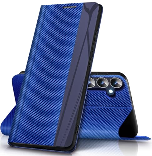 Handyhülle für Samsung Galaxy A55 Hülle mit Stand, Wallet Leder A55 Schutzhülle Klappbar, Galaxy A55 Flip Case Cover Stoßfest Klapphülle für Samsung A55 Hülle Etui (hellblau) von Qissy