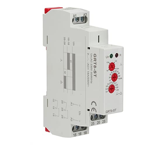 Zeitrelais, Weichverzögerungsrelais, Multifunktionales Verzögerungszeitrelais GRT8-ST Motorstarter für Stern-Dreieck-Motor(AC380V,AC400V, AC415V) von Qiterr
