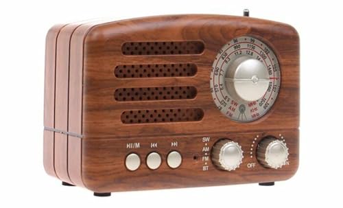 Vintage Holz-Radio mit Bluetooth, AM/FM/SW, MP3-Player, USB/SD-Kartenslot, Akku, Retro-Design Vintage Holz-Radio mit Bluetooth, AM/FM/SW, MP3-Player, USB/SD-Kartenslot, Akku, Retro-Design von Qivee