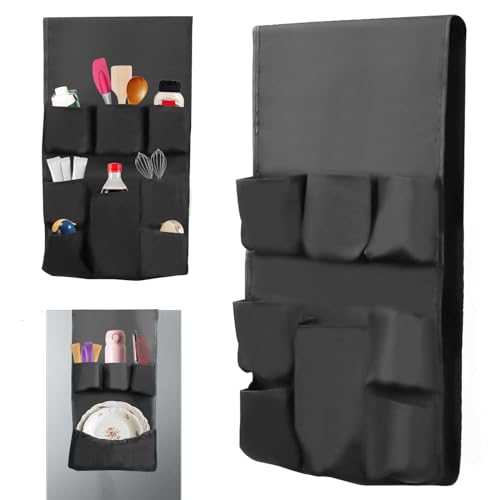 Qivine Kühlschrank Door Organizer mit Anschließen, 138 * 32.5CM, Mini Kühlschrank Organizer mit 12 Taschen, Hängende Kühlschrank Aufbewahrungstasche für Flaschen, Snacks, über dem Kühlschrank von Qivine