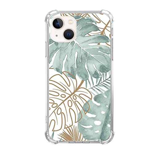 Qivtpjkrin Tropische Monstera-Blätter, Handyhülle, kompatibel mit iPhone 15, grüne goldene Blätter, Pflanzen Hülle für iPhone 15, einzigartiges trendiges Design, TPU-Stoßfänger-Schutzhülle Qivtpjkrin Tropische Monstera-Blätter, Handyhülle, kompatibel mit iPhone 15, grüne goldene Blätter, Pflanzen Hülle für iPhone 15, einzigartiges trendiges Design, TPU-Stoßfänger-Schutzhülle von Qivtpjkrin