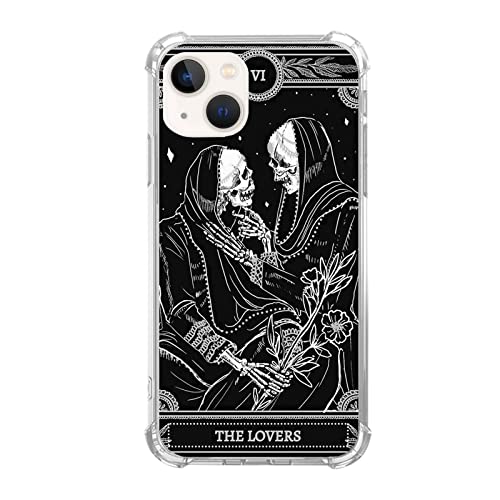 Schutzhülle für iPhone 13, Motiv: Totenkopf mit Tarotkarte, Schwarz Schutzhülle für iPhone 13, Motiv: Totenkopf mit Tarotkarte, Schwarz von Qivtpjkrin