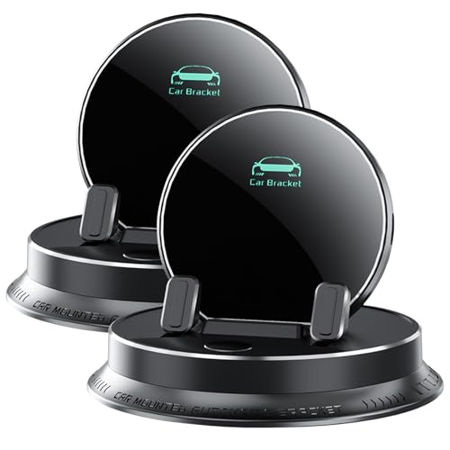 Deloyye Handyhalter Multifunktionaler Handyhalter Auto, 360-grad-drehbare Handyhalterung fürs Armaturenbrett Im Auto, Universal Smartphone Telefonhalterung Anti Rutsch Phone Holder Car(Black-2pcs) von Qixfyze