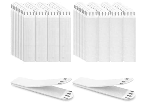 Qixora Abnehmbar Klebehaken Bilder, 48 Stück Aufhängen Ohne zu Bohren 10x2 cm Bild Aufhängen Ohne Bohren Klebestreifen Lochfrei Keine Rückstände Geeignet für Bilderrahmen,Steckdosenbefestigungen von Qixora