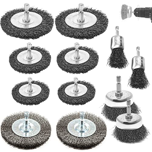 12 Stück Drahtbürste Bohrmaschine, 6mm Drahtbürste Akkuschrauber, mit Sechskantstange Drahtbürsten Set, für Bohrmaschine Polier Schleifen Entrosten Entgraten 12 Stück Drahtbürste Bohrmaschine, 6mm Drahtbürste Akkuschrauber, mit Sechskantstange Drahtbürsten Set, für Bohrmaschine Polier Schleifen Entrosten Entgraten von Qiyiche