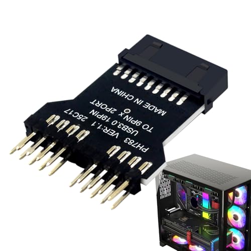 Qkbuza USB 2.0 Motherboard 9-Pin Header-Erweiterung - USB 3.0 Motherboard 19-Pin Auf Doppel-USB 2.0 9-Pin Adapterkarte,Plug & Play Port Multiplier Für Wasserkühlungssysteme Mit RGB-Beleuchtungseffekt Qkbuza USB 2.0 Motherboard 9-Pin Header-Erweiterung - USB 3.0 Motherboard 19-Pin Auf Doppel-USB 2.0 9-Pin Adapterkarte,Plug & Play Port Multiplier Für Wasserkühlungssysteme Mit RGB-Beleuchtungseffekt von Qkbuza